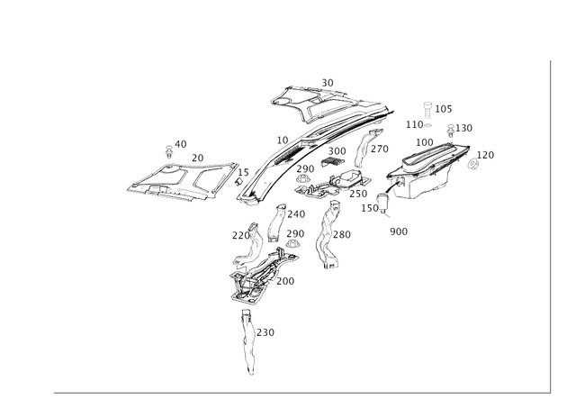2228300128 - Heating and Ventilation: Water Baffle for Mercedes-Benz: Maybach S550, Maybach S560, Maybach S600, Maybach S650, S450, S550, S550e, S560, S600, S63 AMG, S65 AMG Image image