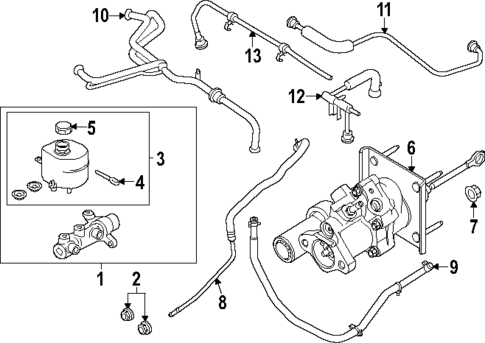 Master Cylinder - Components On Dash Panel for 2025 Ford F-350 Super Duty #5