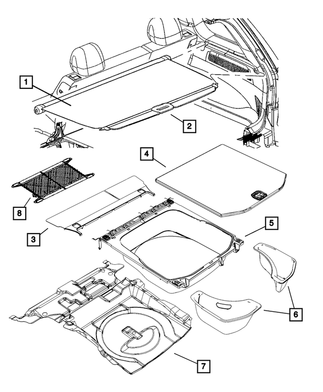 6JZ04HL1AA - Interior Trim: Cargo Cover Handle Kit for Mopar Image
