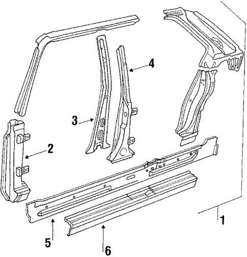 Center Pillar & Rocker for 1988 BMW 535is #0