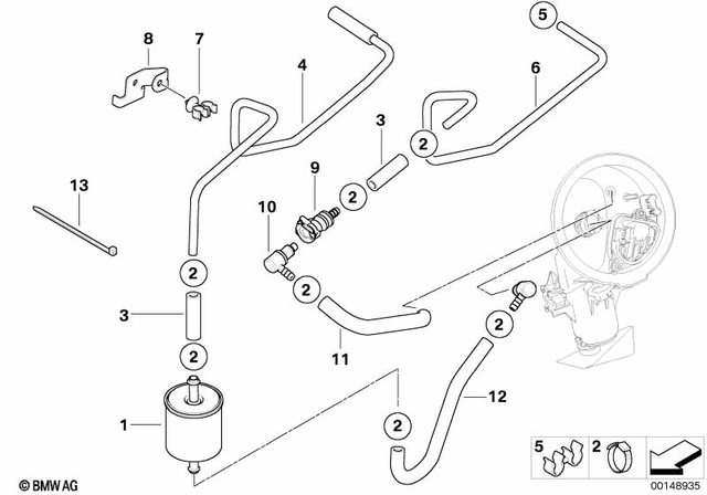 13537688232 - : Inlet Fuel Hose for BMW-Motorrad Image