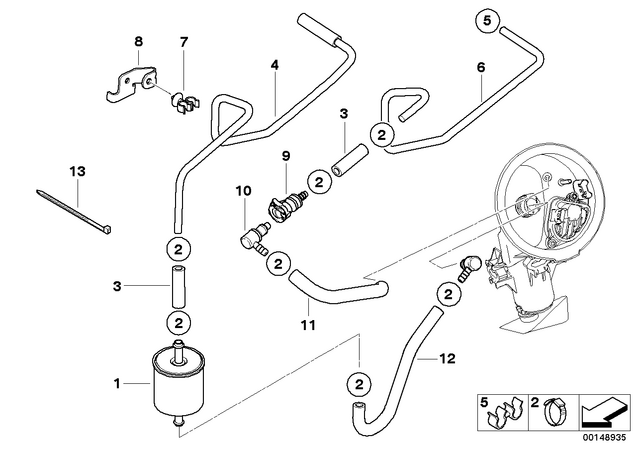 13537688232 - : Inlet Fuel Hose for BMW-Motorrad Image