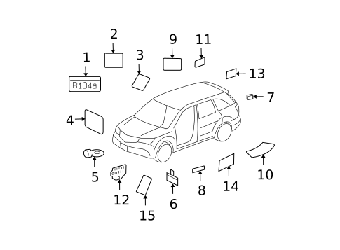 Labels for 2008 Acura MDX #0