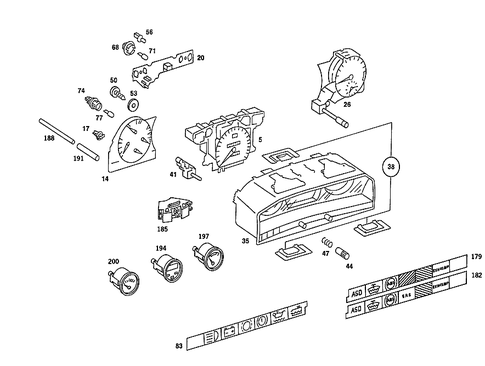 Instrument Cluster for 1986 Mercedes-Benz 190E #2