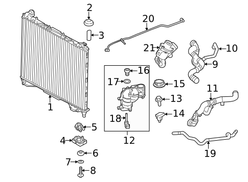 Radiator & Components for 2019 Land Rover Discovery #1