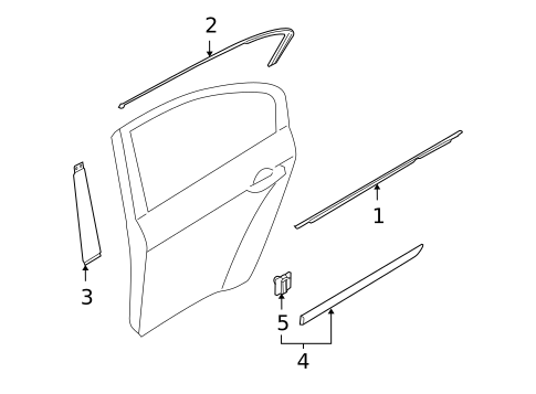 Exterior Trim - Rear Door for 2012 Hyundai Genesis #0