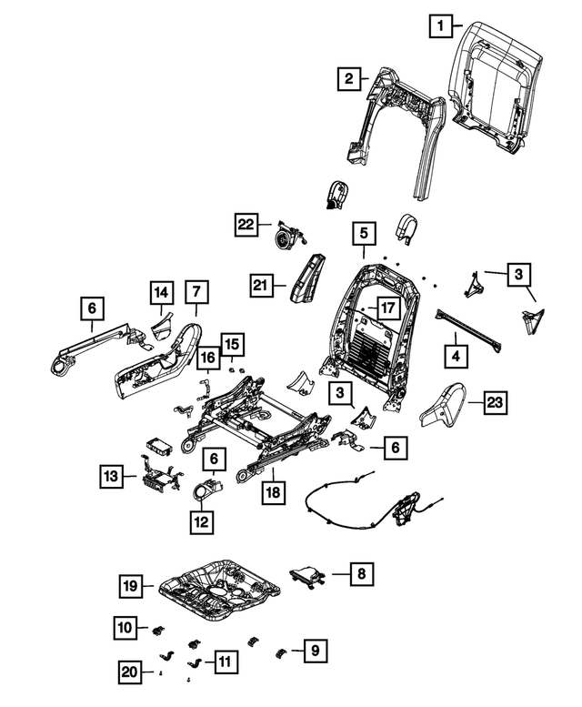 1UN94LU5AA - Interior Trim: Seat Recliner Cover, Right, Front for Mopar Image
