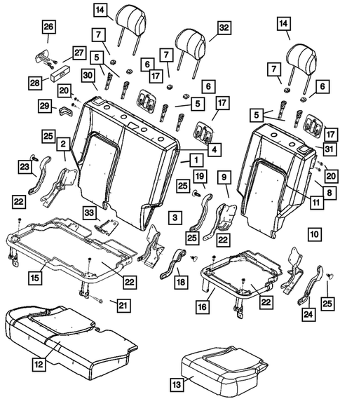 Rear Seats and Attaching Parts for 2004 Jeep Liberty #5