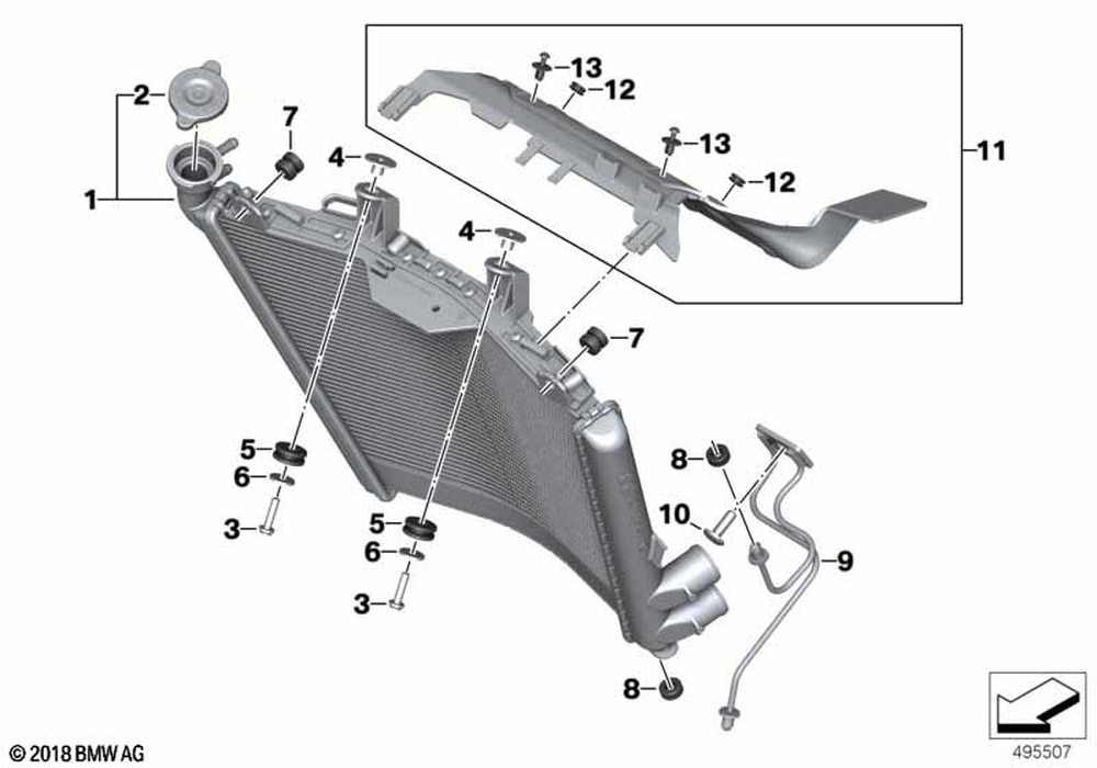 17118356804 - Radiator 2018-2025 BMW-Motorrad | BMW Motorrad USA