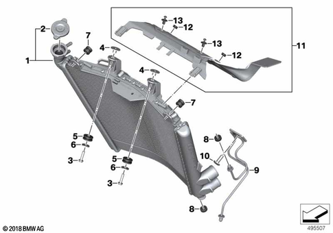 Engine Radiator with Mounting Hardware for 2021 BMW-Motorrad M 1000 RR #0