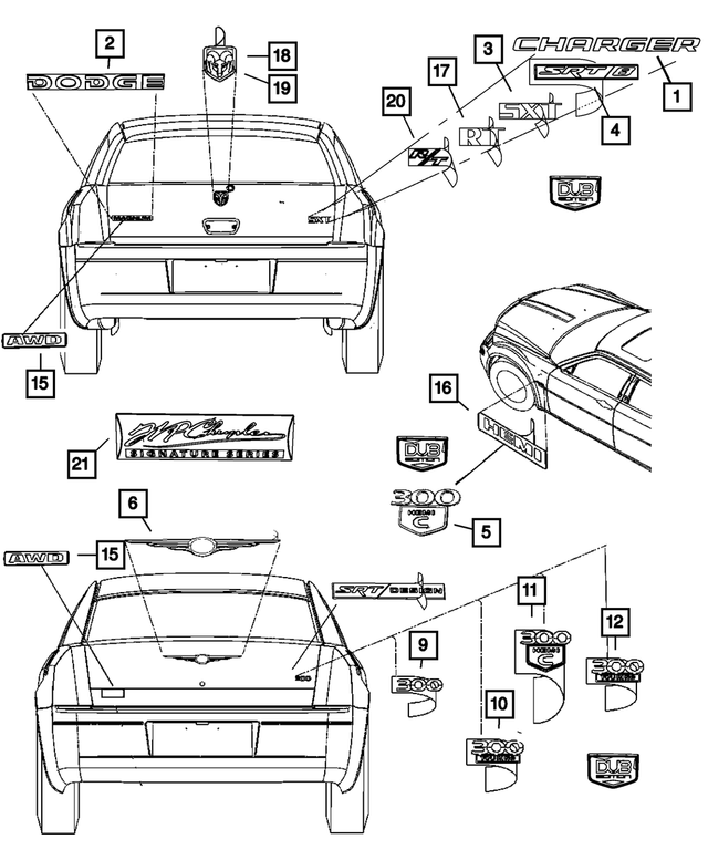 4806013AA - Exterior Ornamentation: Medallion Nameplate for Mopar Image