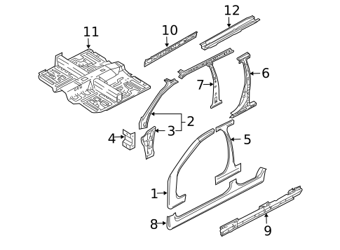 Floor & Rails for 2003 Kia Spectra #0