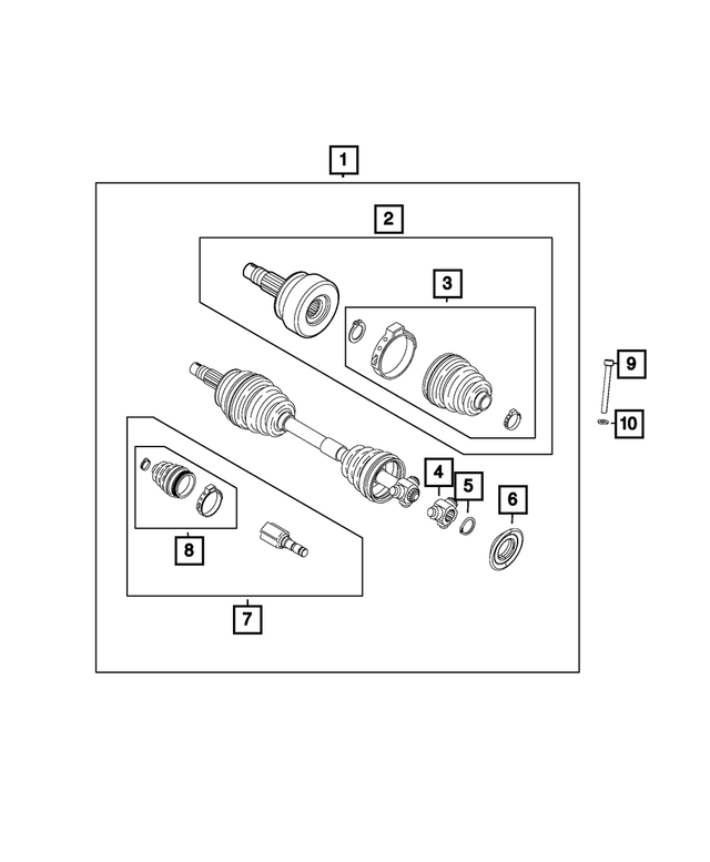 68356467AA - Four Wheel Drive; Differential and Drive Line: Outer Cv Joint, Right &amp; Left for Mopar Image