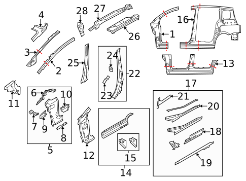 Center Pillar & Quarter Panel for 2015 Mazda 5 #0