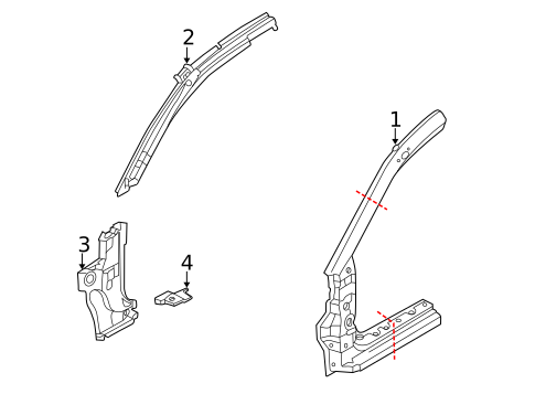 Hinge Pillar for 2006 Mitsubishi Lancer #0