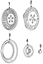 14055952 - Suspension: Trim Ring for Buick: Skyhawk, Skylark | Chevrolet: Cavalier, Celebrity, Chevette, Citation II | Oldsmobile: Calais, Cutlass Calais, Firenza | Pontiac: Grand Am, J2000 Sunbird, Sunbird, T1000 Image