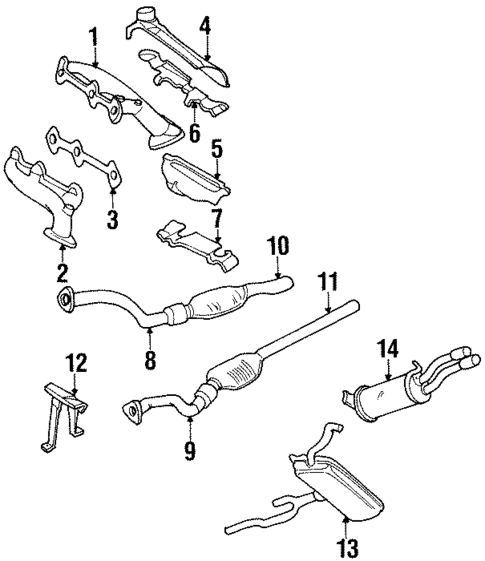 Exhaust Components for 1994 Audi 100 Quattro #1