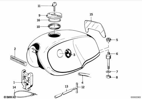 Fuel Container with Filler Pipe for 1984 BMW-Motorrad R 80 RT #1