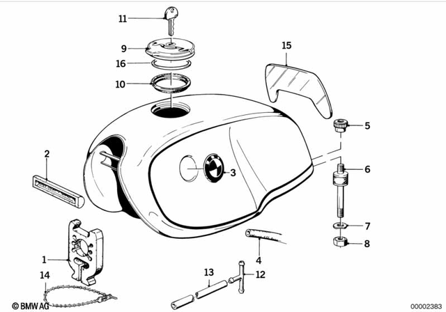 16111230030 - Fuel Supply: Support Rubber -  for BMW-Motorrad Image