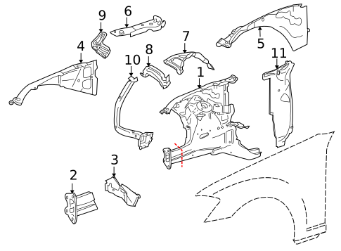 Structural Components & Rails for 2010 Mercedes-Benz S400 #0