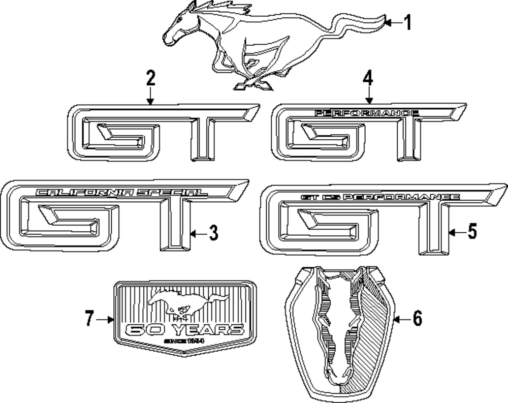 2024-2025 Ford Mustang Emblem PR3Z-6342528-F | Miracle Ford Parts