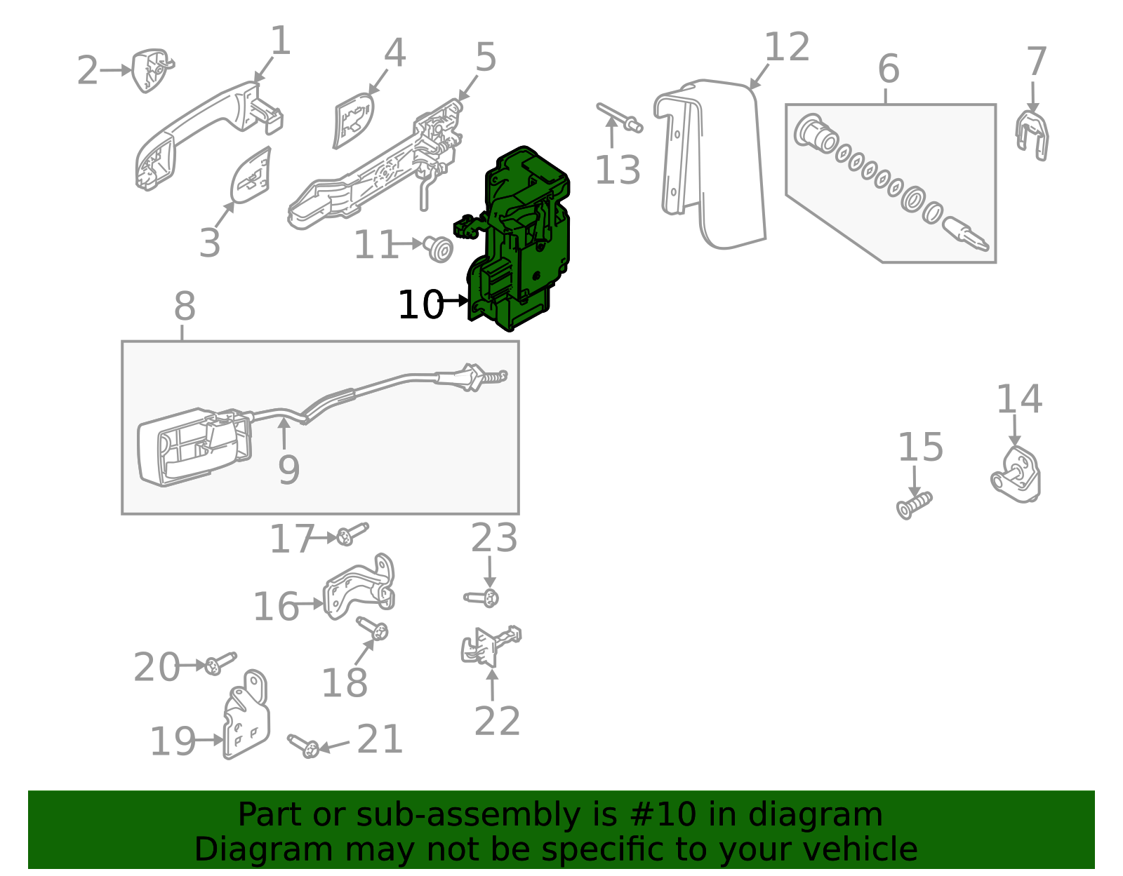 9T1Z-6121812-B - Lock Actuator - 2010-2013 Ford Transit Connect