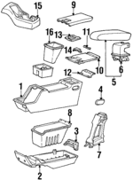 XL2Z98045A36BAC - Body: Console Panel for Mercury: Mountaineer Image