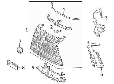 Grille & Components for 2022 Lexus LX600 #0