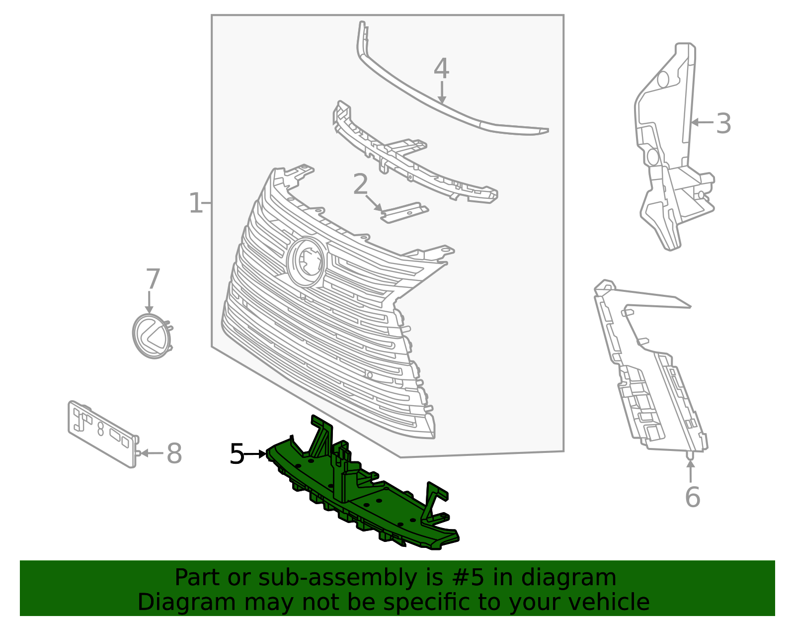 2022-2025 Lexus Grille Reinforcement 52143-60110 | OEM Parts Online