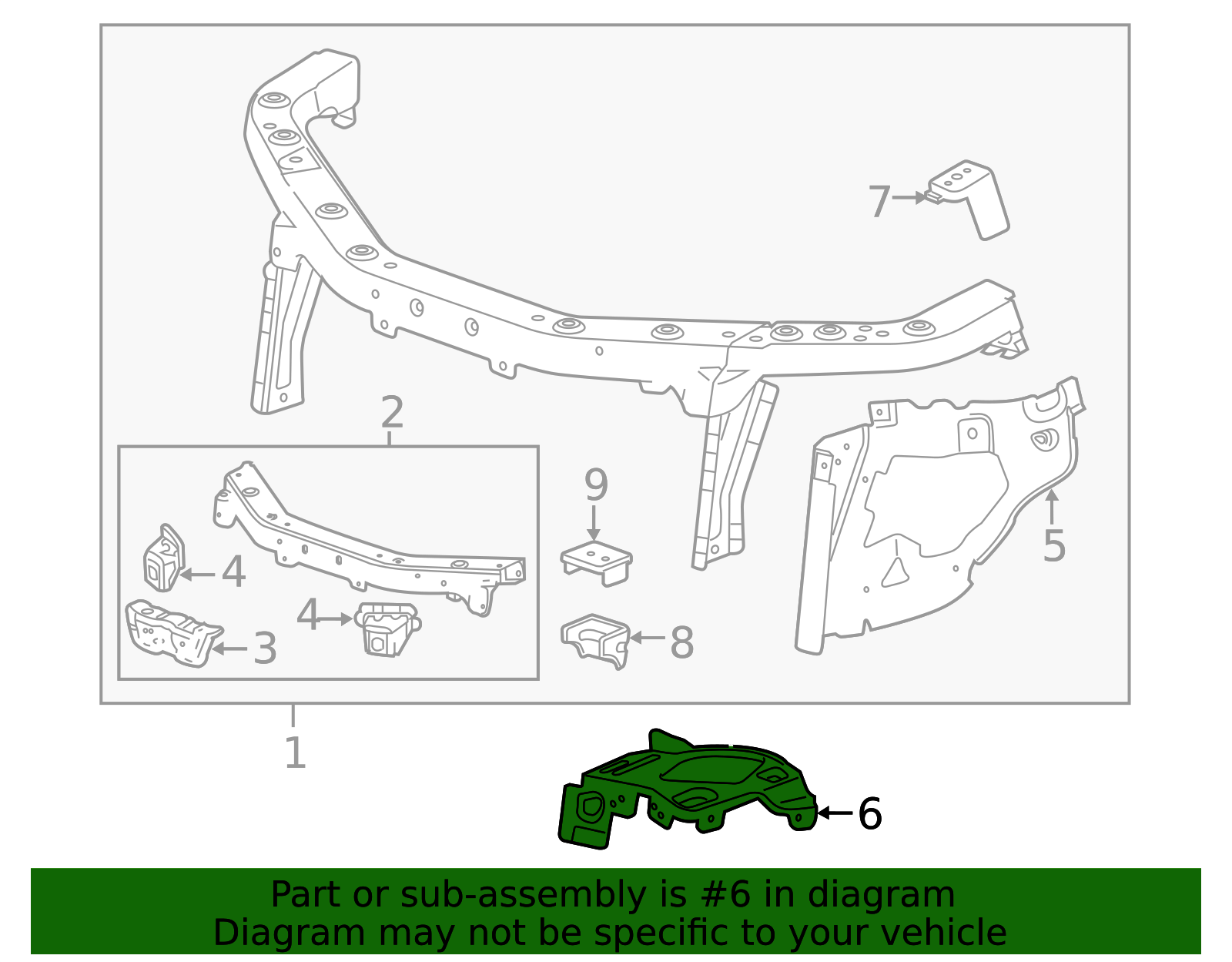 2010-2017 GM Outer Brace - Passenger Side (RH) 23250959 | TascaParts.com