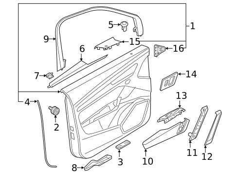 Interior Trim - Front Door for 2023 Audi Q5 PHEV #0