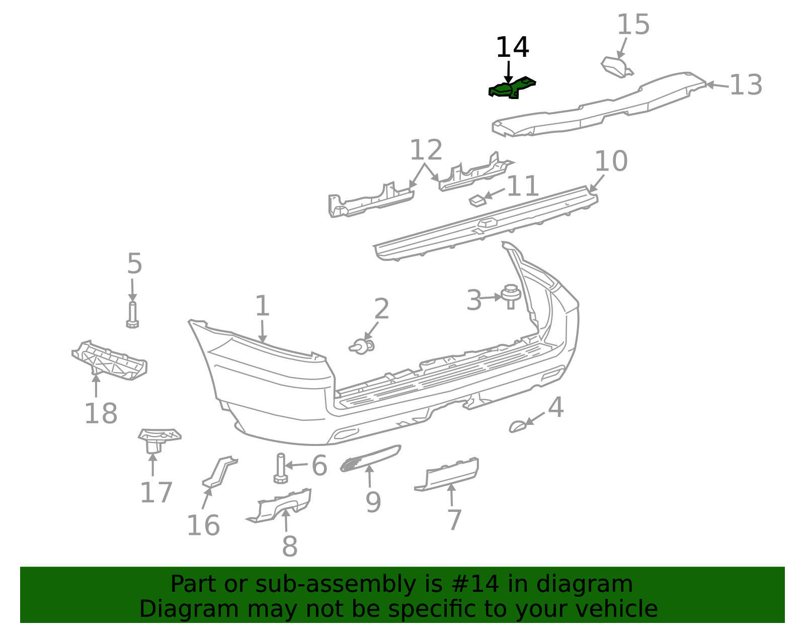 2003-2009 Lexus GX470 Bumper Cover Support Rail Bracket 52158-60030 ...