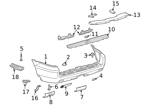 Bumper & Components - Rear for 2006 Lexus GX470 #0