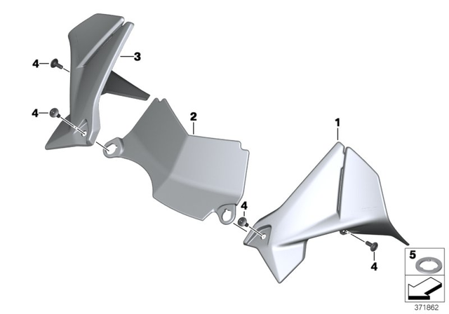 46638528677 - Frame and Mounting Parts: Cockpit Fairing, Left -  for BMW-Motorrad Image