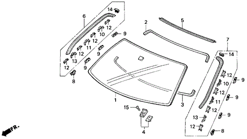Front Windshield for 1995 Honda Civic del Sol #0