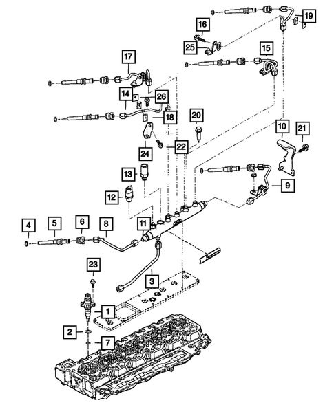 Fuel Rail and Injectors for 2008 Dodge Ram 3500 #0