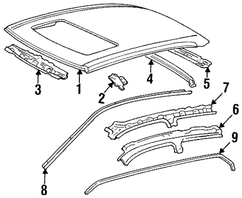 Roof & Components for 1996 Toyota Avalon #0
