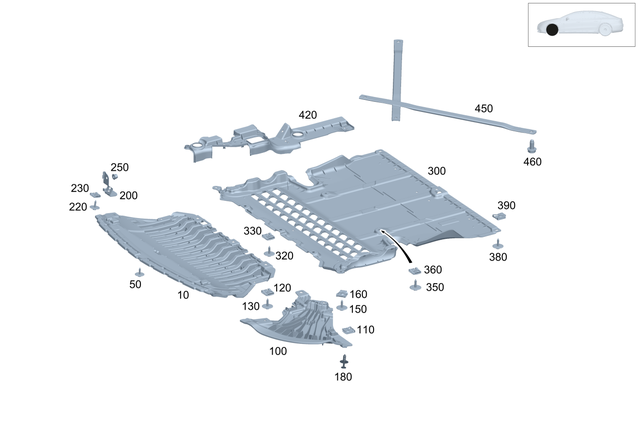 2975202000 - Engine Compartment Lining/Air Intake: Cover for Mercedes-Benz: EQS 450, EQS 450+, EQS 580, EQS AMG Image image