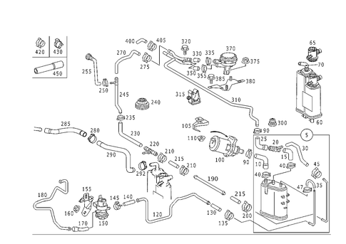 Closed Fuel-Evaporation-Control System for 2001 Mercedes-Benz S55 AMG #0