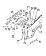 68044432AA - Body Sheet Metal Except Doors: Box Side Brace, Right for Dodge: Ram 3500 | Ram: 3500 Image