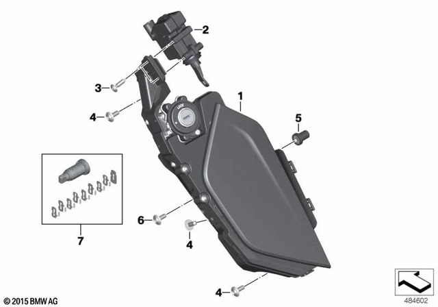 46638551700 - Frame and Mounting Parts: Storage Compartment, Left -  for BMW-Motorrad Image