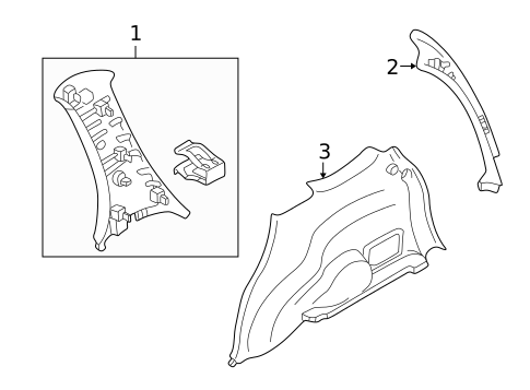 Interior Trim - Quarter Panels for 2005 Ford Escape #0