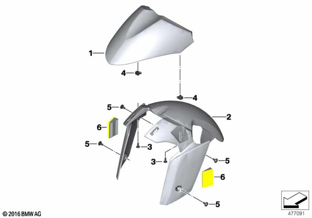 46617725037 - Frame and Mounting Parts: Front Wheel Fender - Rohteil/blank for BMW-Motorrad Image image
