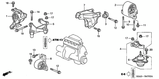 Engine Mounts (CVT) for 2001 Honda Civic #0