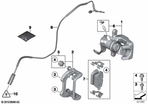 Rear Brake / Brake Pad / Wear Sensor for 2011 Mini JCW ALL4 #0