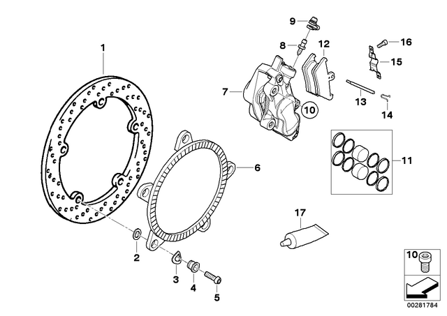 34112314888 - Brakes: Wave Washer - 14.2/21.6 for BMW-Motorrad Image