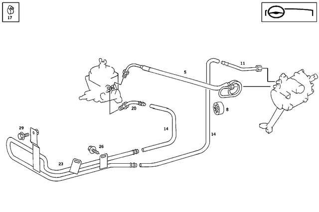 2014660781 - Steering: Hose for Mercedes-Benz: 190D, 190E Image image