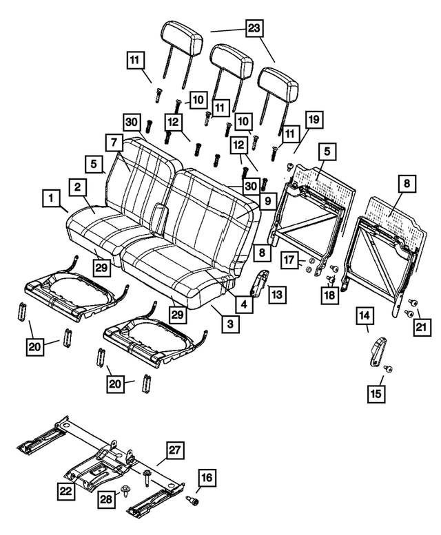 1FQ761J3AA - Interior Trim: Rear Seat Cushion for Mopar Image image
