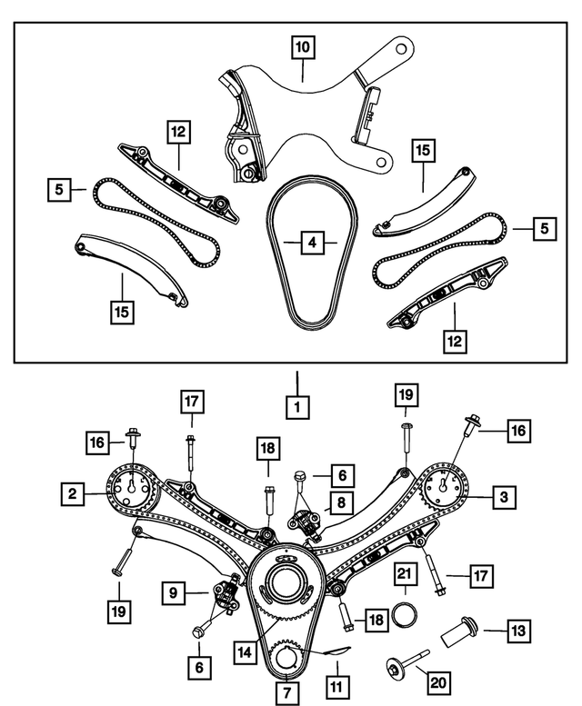 53021968AA - 4.7L Gas; Engine: Camshaft Sprocket for Mopar Image