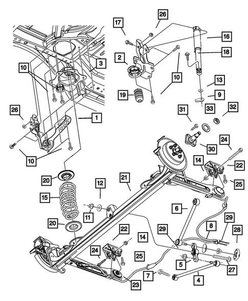 Rear Suspension for 2003 Chrysler PT Cruiser #0